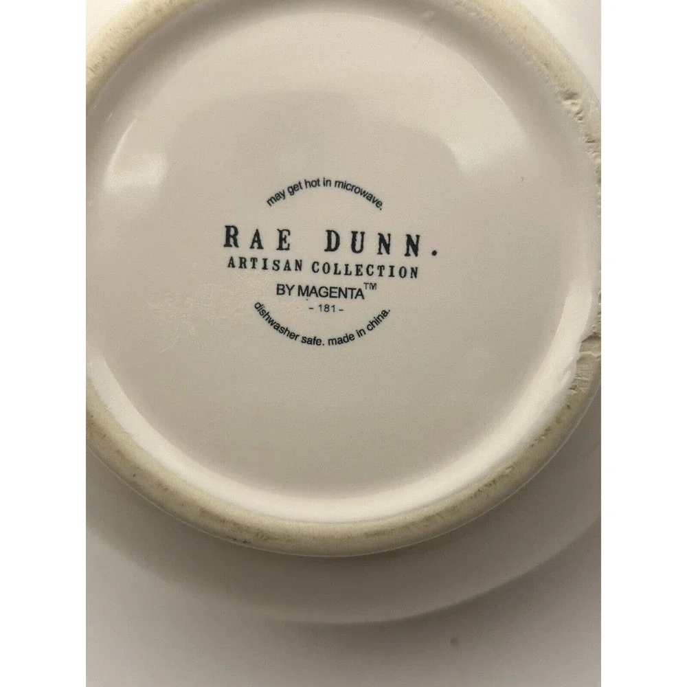 Rae Dunn White TEA Pot Artisan Collection By Magenta Home Tall Letters EUC‎